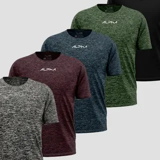 Usealpha Kit 5 Camisetas New Fluid Mescla Dry Alpha Masculina