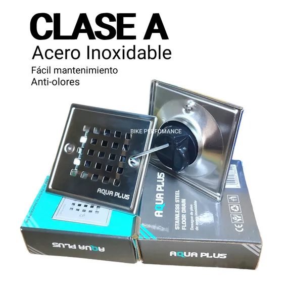 Rejilla Desague Centro Piso Inodoro 4x4 Clase A Acero Inoxid