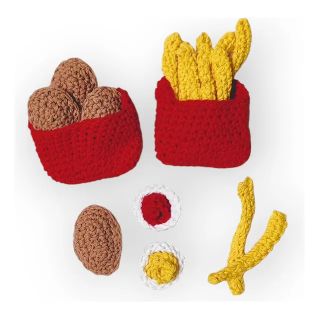 Papas Fritas Y Nuggets Tejidos A Crochet Comida Didáctica