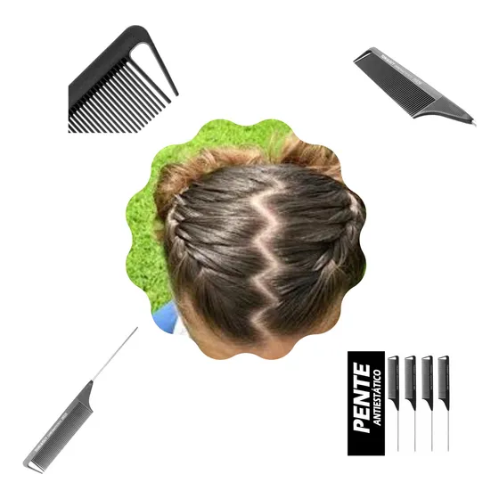 Pente De Cabelo Fino De Ferro Metal Divisor De Mechas De Cab