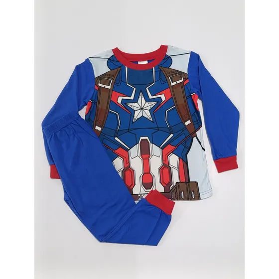 Pijama Capitán America, Algodón, Manga Larga, Mono.