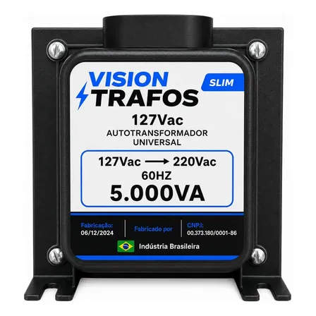 Transformador 5000va até 2000watts Vision Trafos Conversor Voltagem 127v 220v maquina de lavar geladeira air fryer bivolt