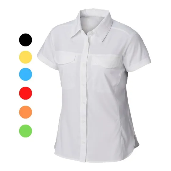 Camisa Dama Columbia Manga Corta Tela Algodón De Egipto