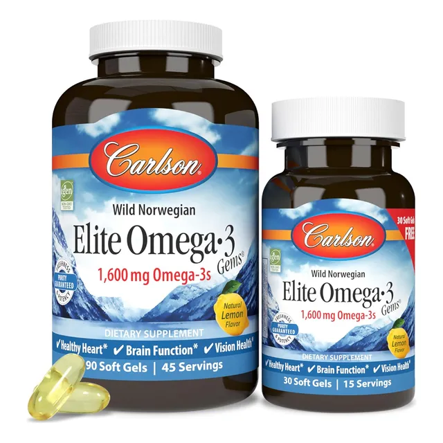 Carlson - Elite Omega-3 Gems, 1600 Mg De Ácidos Grasos Omega