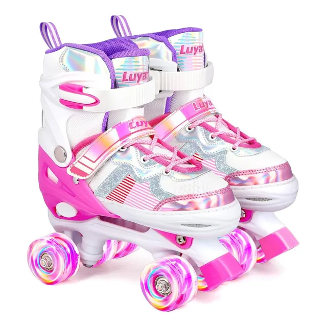 Patines De Ruedas Ajustables De 4 Tamaños Para Niños Y Niñas