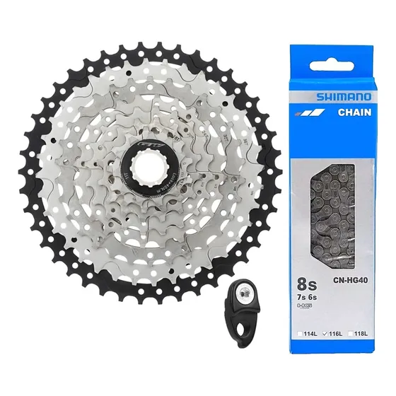 Combo Pacha Cassette Gw 8 V 11-42 + Cadenilla Shimano Hg40
