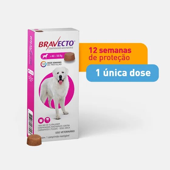 Bravecto Antipulgas E Carrapatos Cães De 40 A 56kg