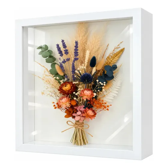 Marco Caja 30x30cm Para Fotos Decoración Con Profundidad Blanco Liso