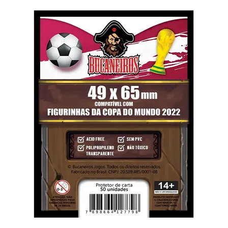 Sleeves Bucaneiros 49 X 65mm Para Figurinhas Da Copa 50 unid