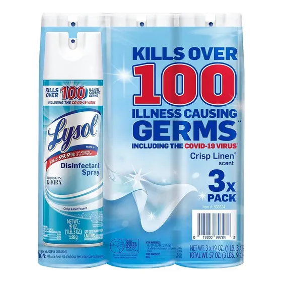 Desinfectante En Spray Crisp Linen Lysol 1.6 Kg