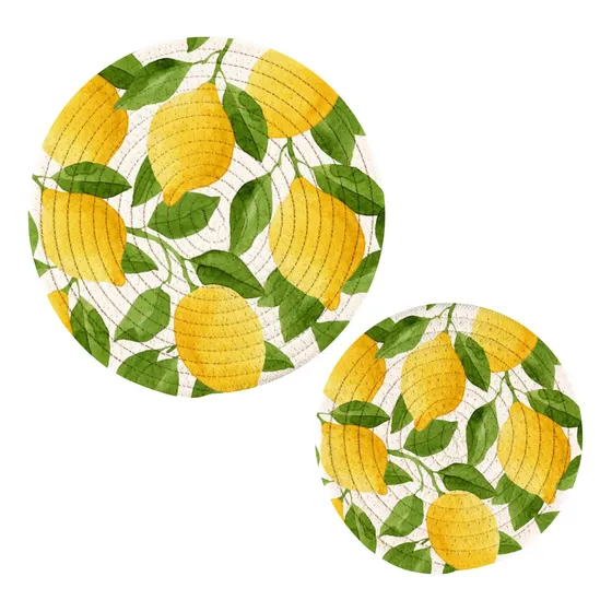 Salvamantel Limon Amarillo 2 Soporte Para Olla Resistente Al