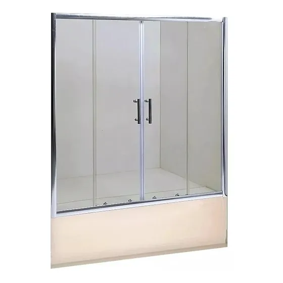 Mampara De Baño 180x150 Cm 4 Hojas Transparente C