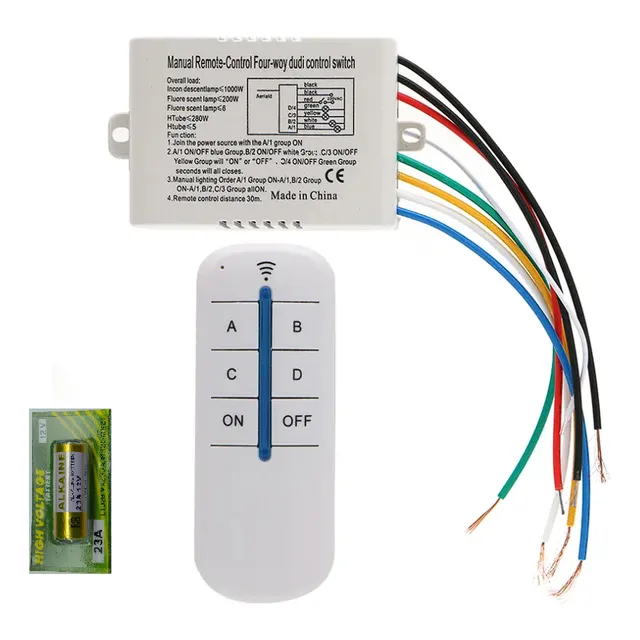 Controle Remoto Sem Fio 4 Vias A/b/c/d Iluminação Bivolt