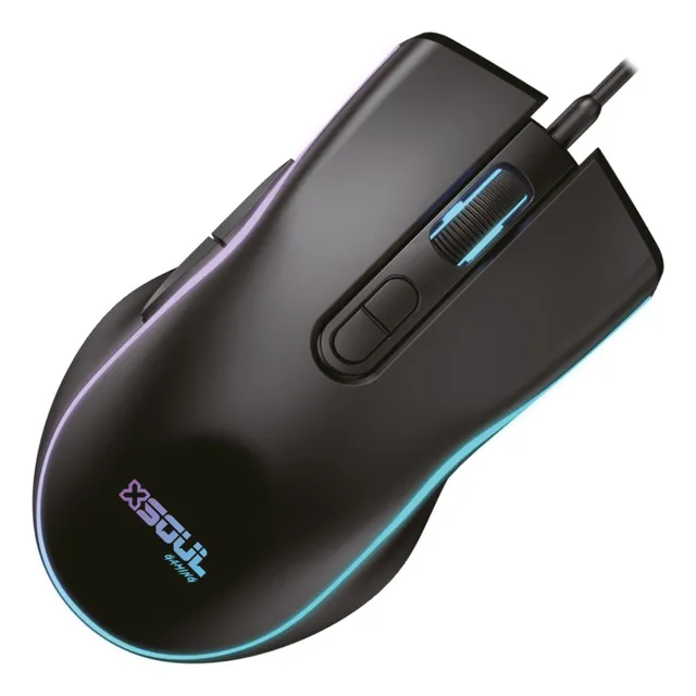 Mouse Gaming Gamer Optico Soul Xm600 7 Botones Rgb 3600 Dpi