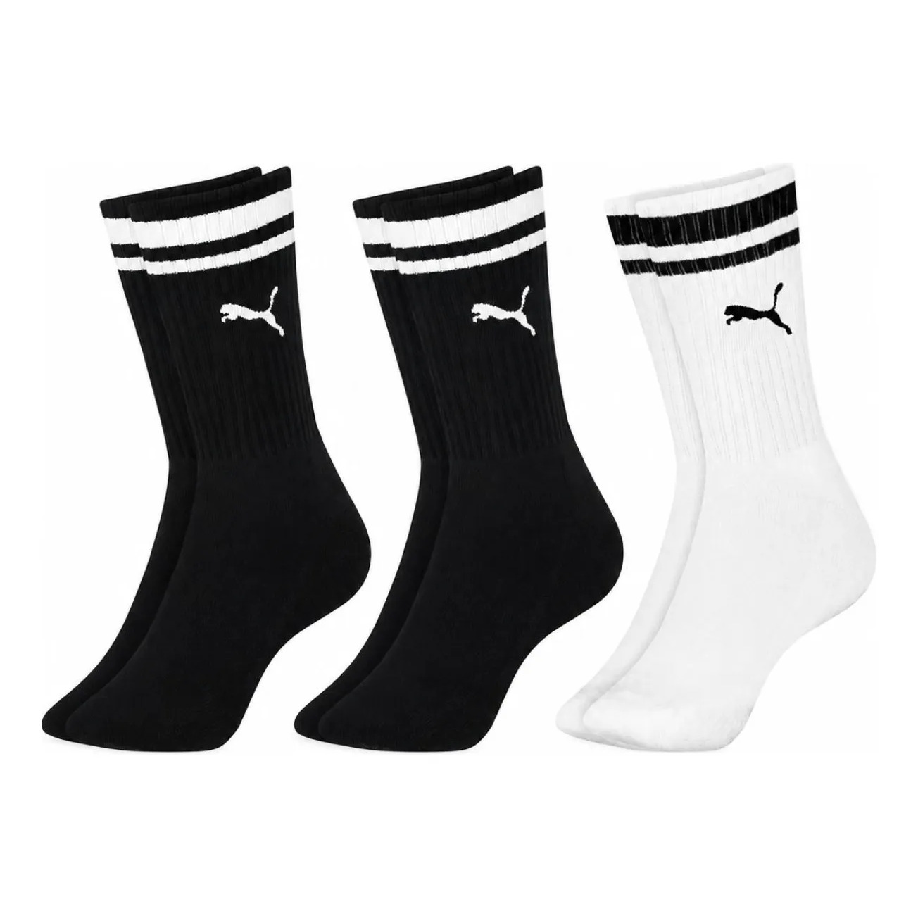 Kit 3 Pares Meias Puma Cano Alto Longo Academia Original