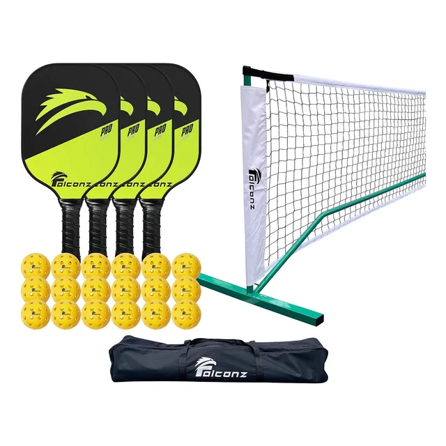 Falconz Pickleball Net And Set Bundle 1 Red Portatil 4