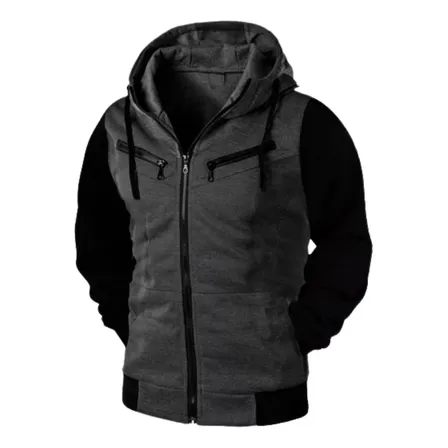 Blusa De Frio Moletom Felpado De ZĂper Slim Com Capuz Blusa De Frio Moletom Felpado De ZĂper Slim Com Capuz
