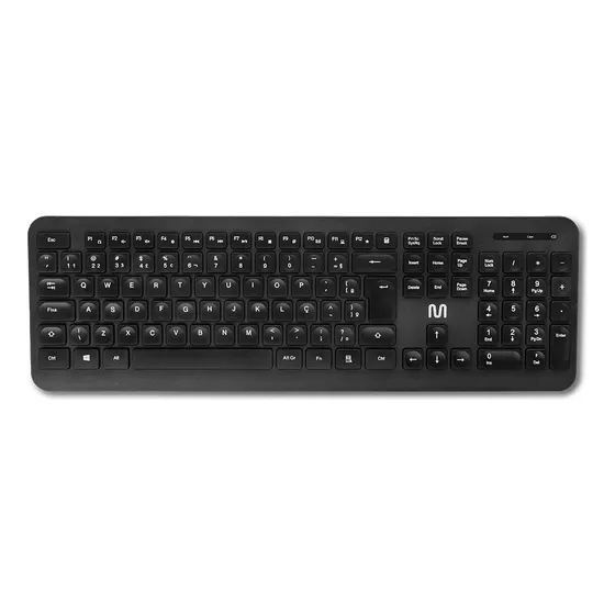 Teclado Sem Fio Teclas Côncavas 2.4ghz Usb Multilaser Tc297 Cor de teclado Preto