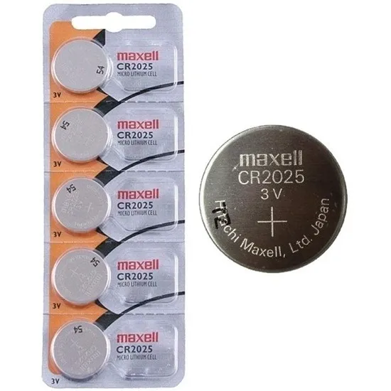 Pack 5 Pilas Maxell Cr2025 Tipo Botón Micro Litio