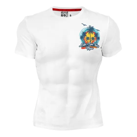 Playera Full Print Cabo San Lucas Palmeras Sol México Color