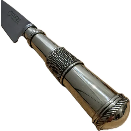 Cuchillo Facon Criollo Artesanal Vogel Alpaca Centro Alambre