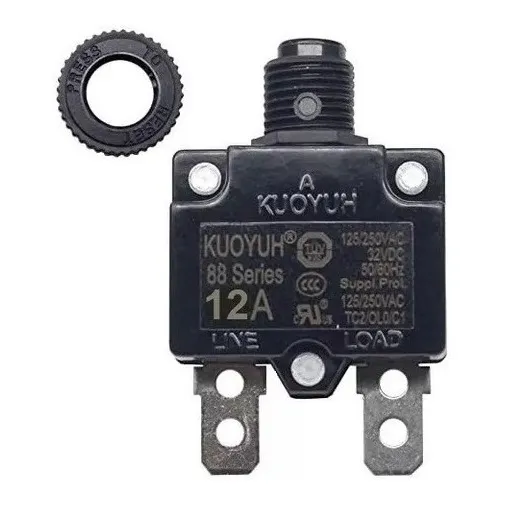 Breaker Interruptor Protector Termico De Boton Reset 12 Amp
