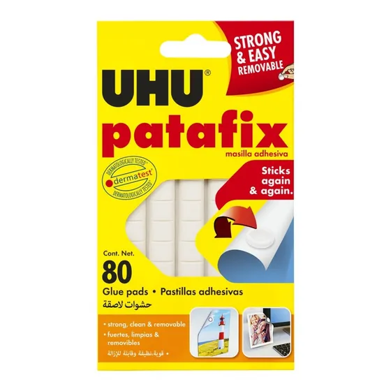 Pegamento MASILLA UHU Patafix color blanco no tóxico