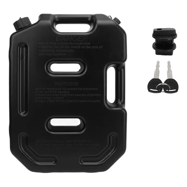 Bidon Plano Tanque De Gasolina 10 Lts Negro Con Seguro