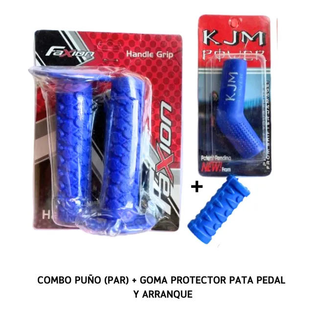 Combo Puño (par) + Goma Protector Pata Pedal Y Arranque Moto
