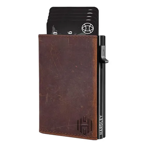 Billetera Hombre De Cuero Hardley Tarjetero Protección Rfid