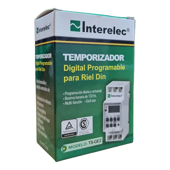 Timer Programable Interelec Digital Riel Din Grow Piletas