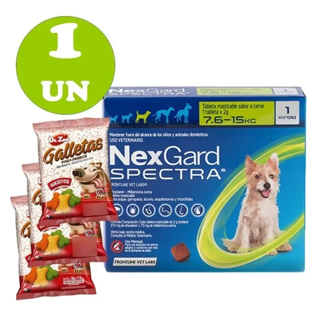 Nexgard Spectra 7.6/15kg Antiparasitario Externo Y Interno 