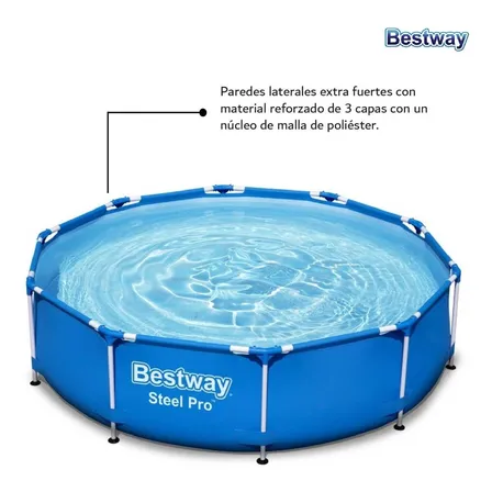 Alberca Estructural Redonda Bestway 56677 Con Capacidad De 4.678l 3.05m De Diámetro Azul