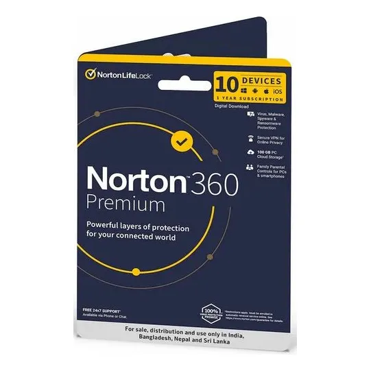 Norton Antivirus 360 Prem: 10 Device, 12 Mes Security