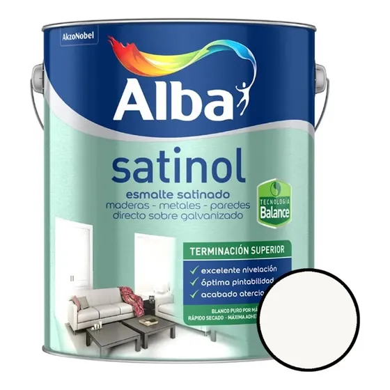 Esmalte Sintetico Satinado Al Agua Satinol Balance Alba 4lt