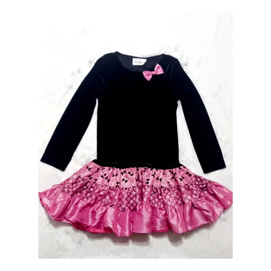 Vestido Usado De Gamuza Negro