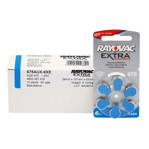 30 Pilas Rayovac Extra Para Audífono Tamaño 675