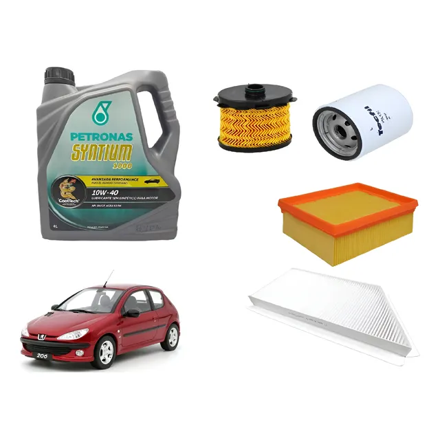 Kit Aceite Syntium 10w40 Y Filtros Peugeot 206 1.9 Diesel