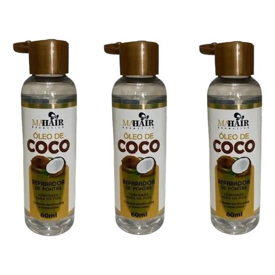 Óleo Reparador De Pontas Mahair Coco 60ml - 3 Unidades