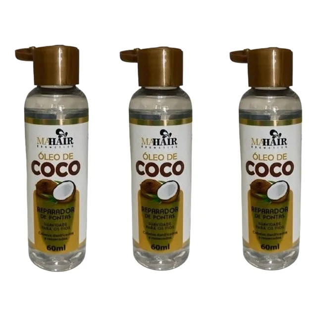 Óleo Reparador De Pontas Mahair Coco 60ml - 3 Unidades