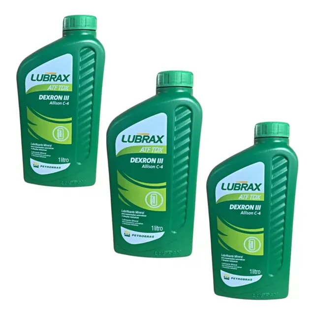 Kit 3 Litros Óleo Câmbio Atf Tdx Dx3 Dexron 3 - Lubrax