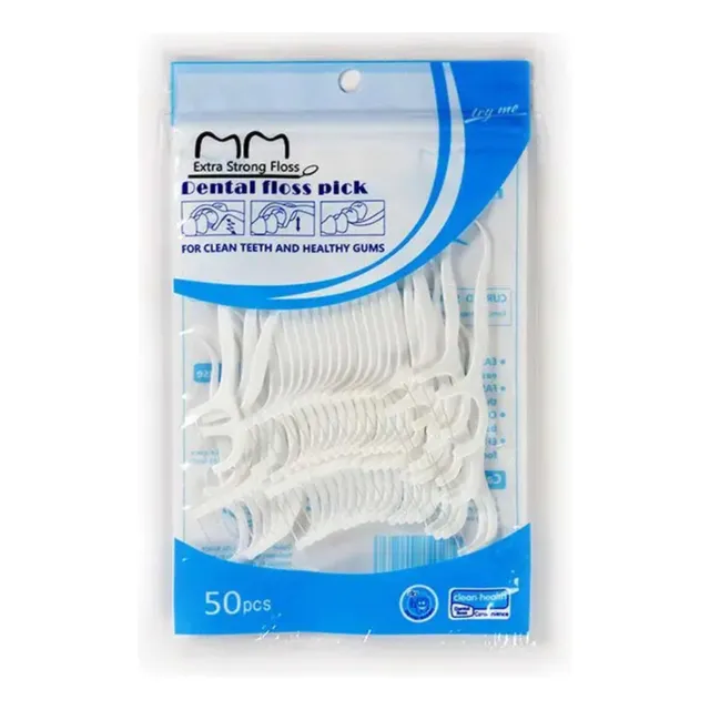 100 Palillos Dentales Seda Interdental Flosser Pick Limpieza
