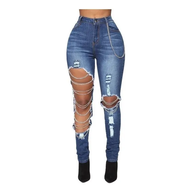 L Jeans De Cadena Rota Asimétrica