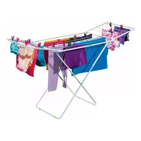 Varal Roupa Chão Com Abas Maxi Grande 25kg Retrátil Dobrável