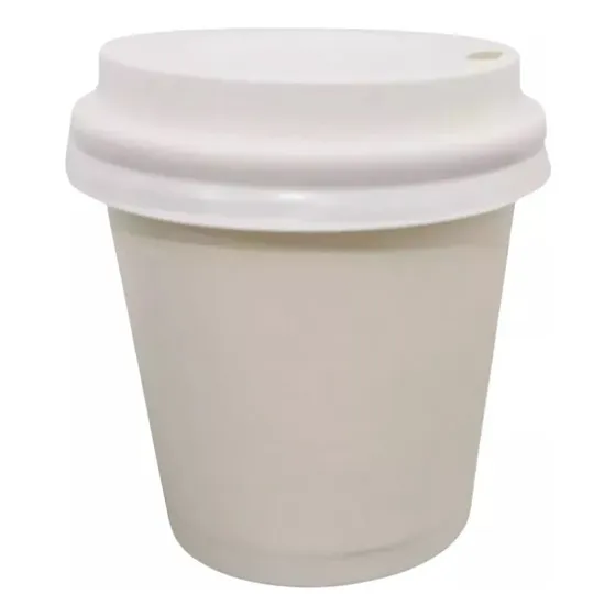 Copo Papel 210ml C/ Tampa Bico P/ Café Capuccino Chá 50 Un