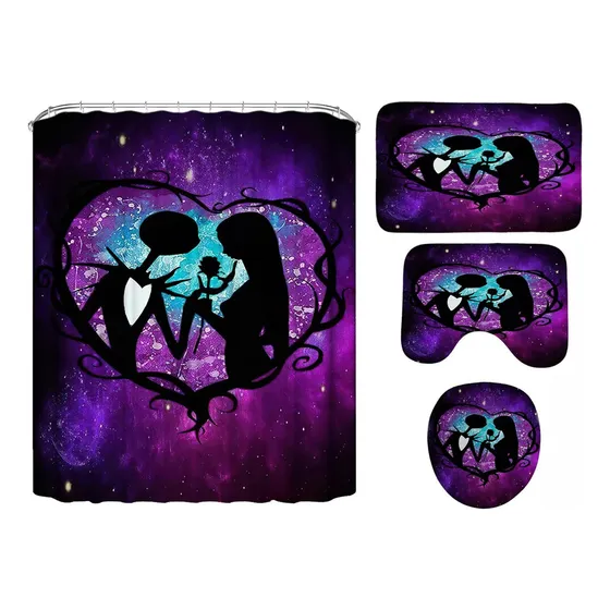 Xy 4pcs Navidad Zombie Novia Jack Cortina De Ducha Set