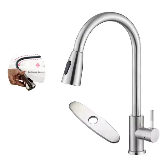 Grifo Llave Lavaplatos Monomando Cocina Extensible En Acero