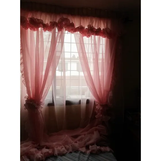 Cortinas En Dopiovello Rosadas 1.50 X2.80cm Cuarto De Niña!!