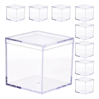 Caja Pequeña Cuadrada Transparente Para Joyas, 12 Unidades Caja Pequeña Cuadrada Transparente Para Joyas, 12 Unidades