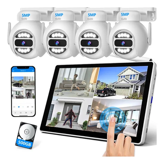 Ojo 3016 5mp 4K Kit Camaras Vigilancia Nvr Con Pantalla Táctil Kit Video Vigilancia Kits de Seguridad Camaras circuito cerrado Kit de camaras videovigilancia Circuito cerrado